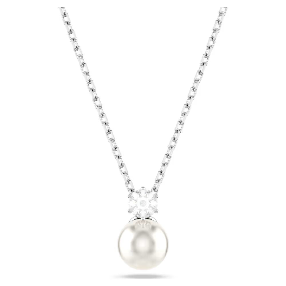 Swarovski silver and pearl necklace