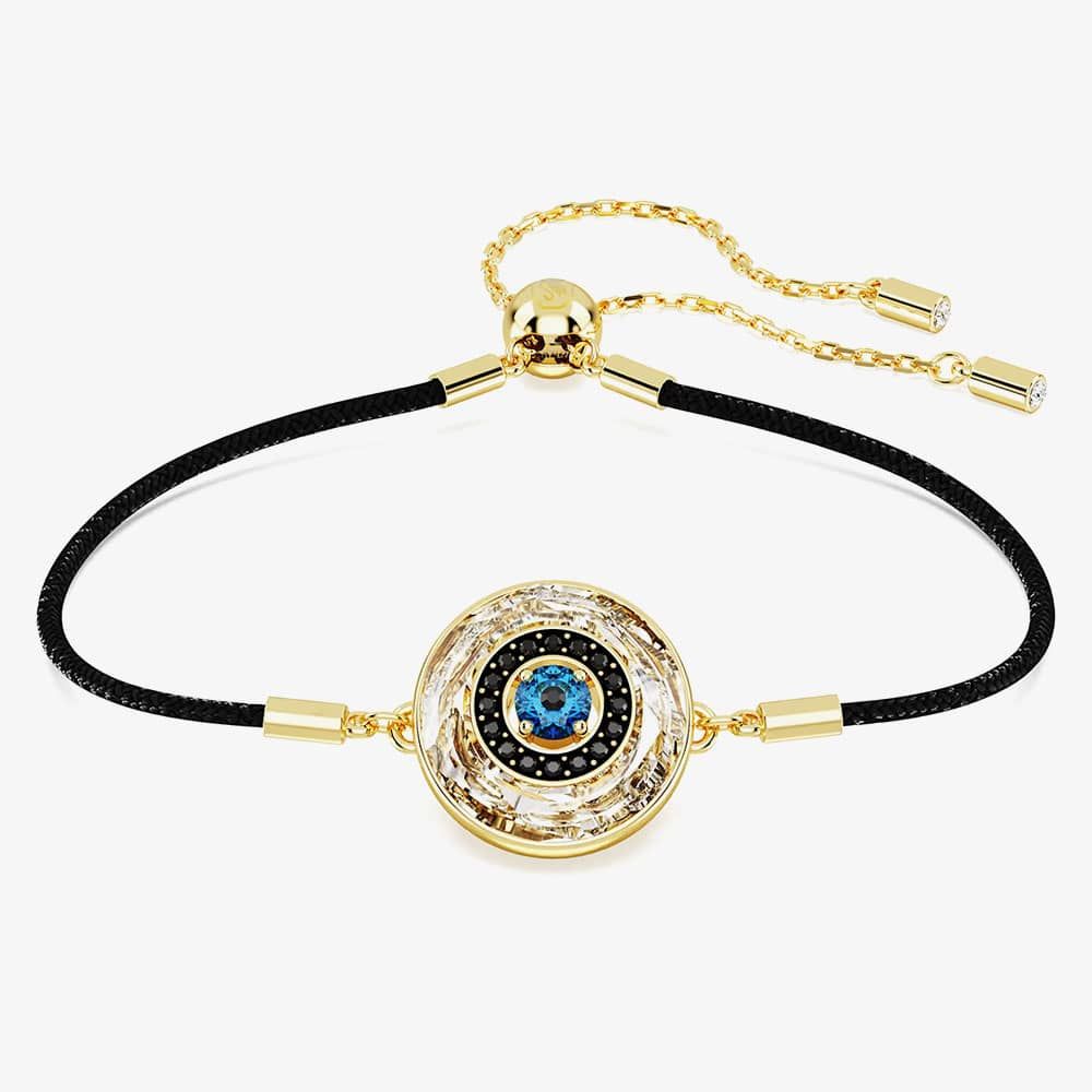 Swarovski black cord bracelet with evil eye motif