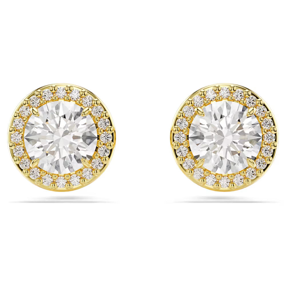 Gold Swarovski crystal stud earrings 