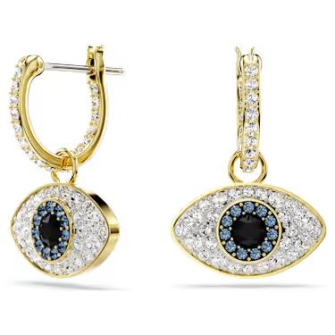 Swarovski crystal evil eye drop earrings