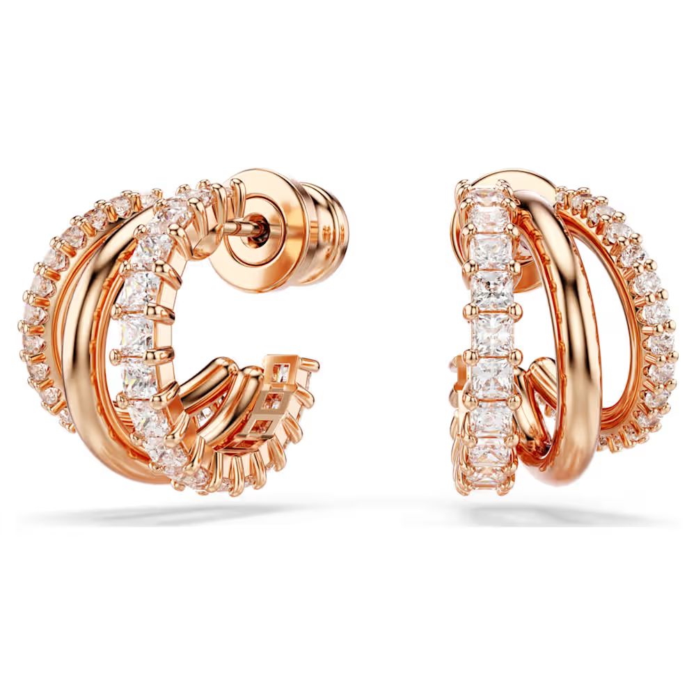 Swarovski rose gold hoop earrings