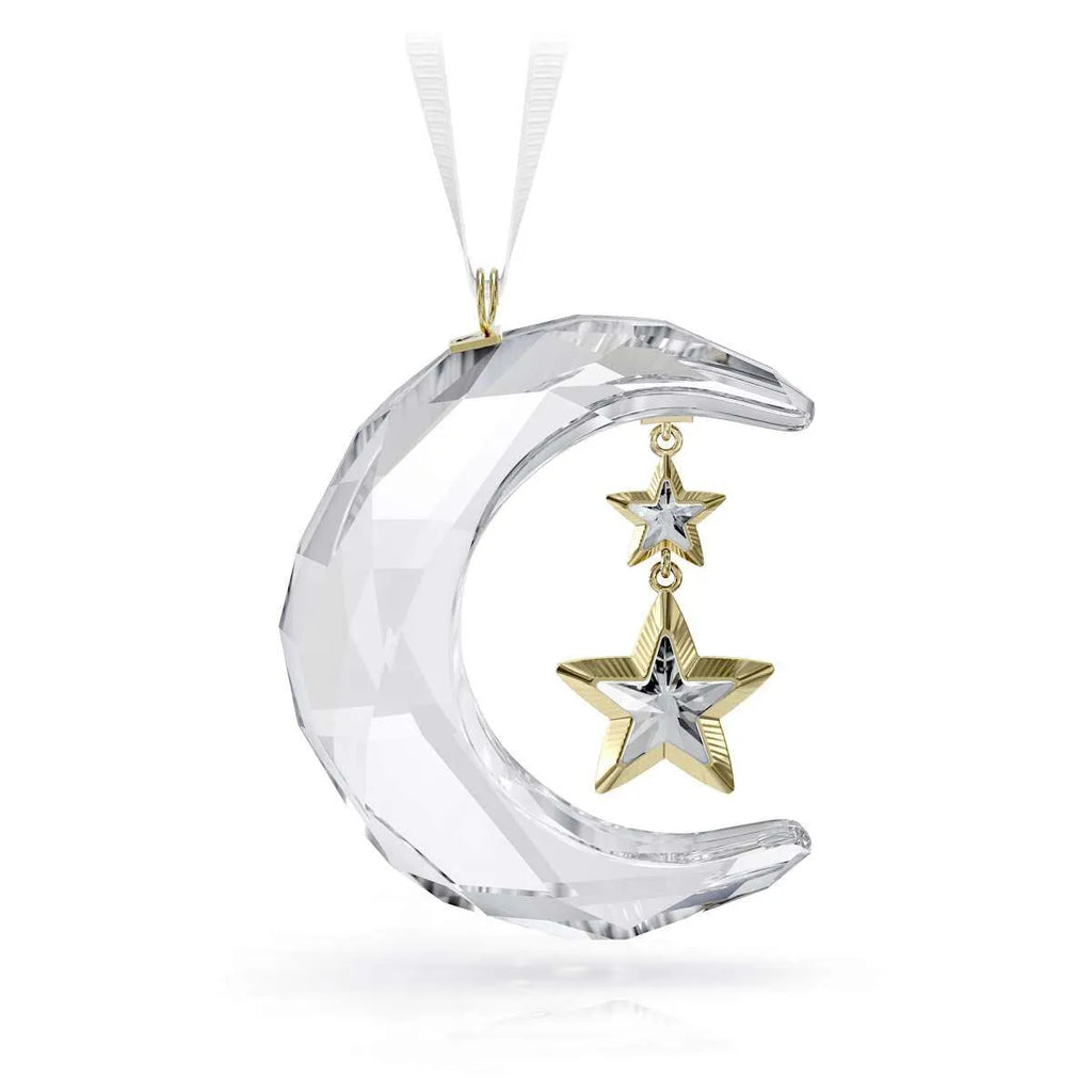 Swarovski crystal moon and star hanging Christmas tree ornament