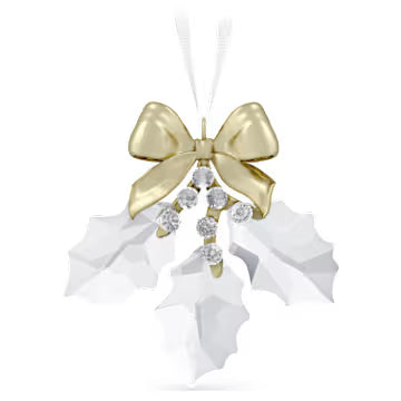 Swarovski crystal hanging holly Christmas ornament