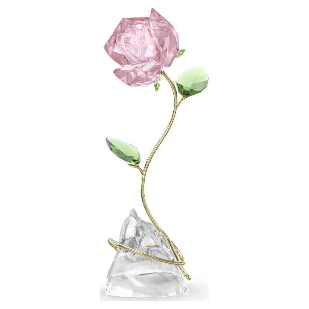 Swarovski crystal pink rose decoration